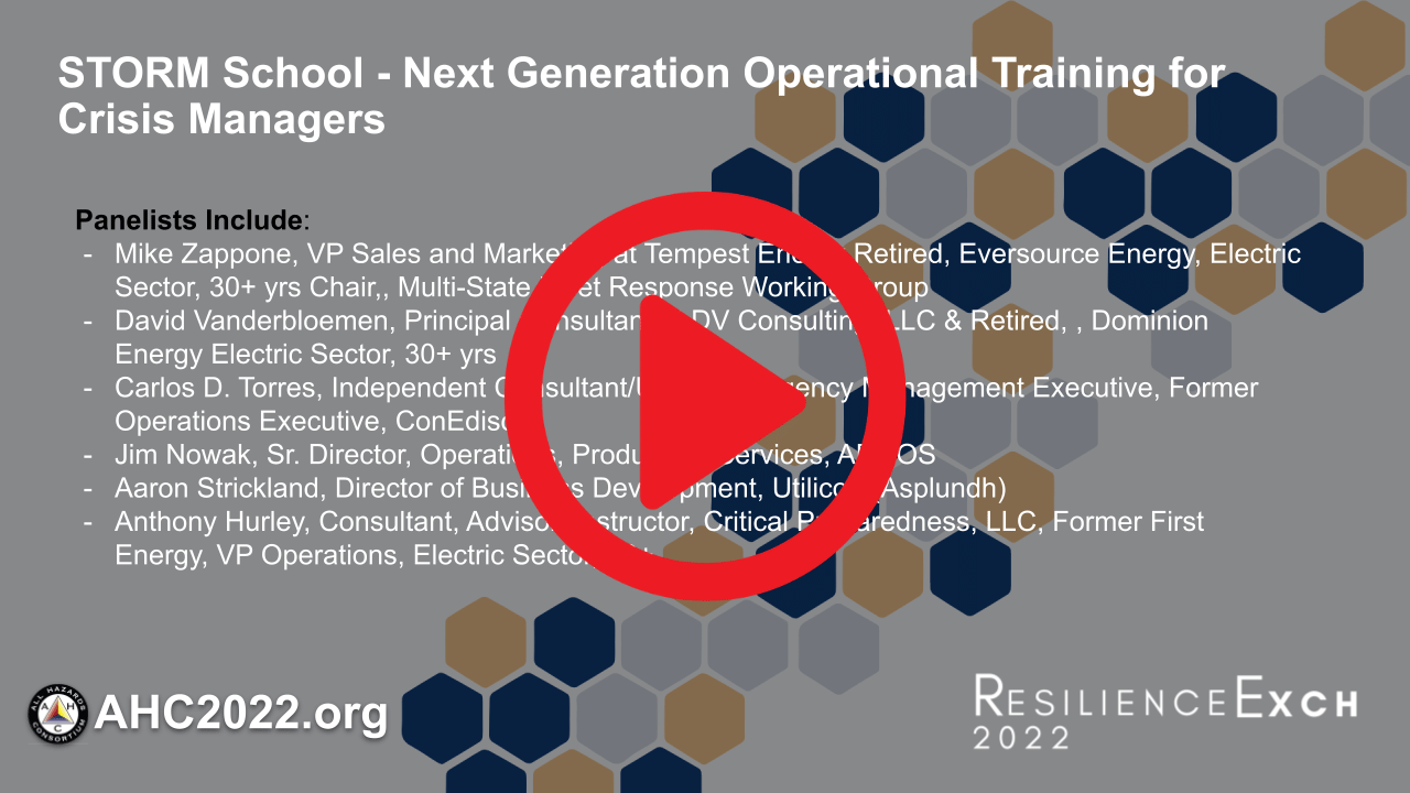 STORM School - Next Generation Operational Training for Crisis Managers